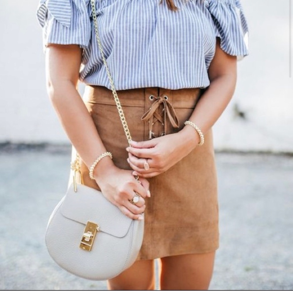 Abercrombie & Fitch suede lace up skirt